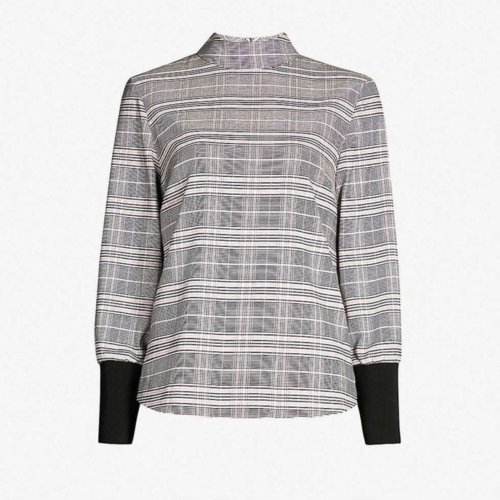 Ted Baker Mock Neck Long Sleeve Printed Top Blouse